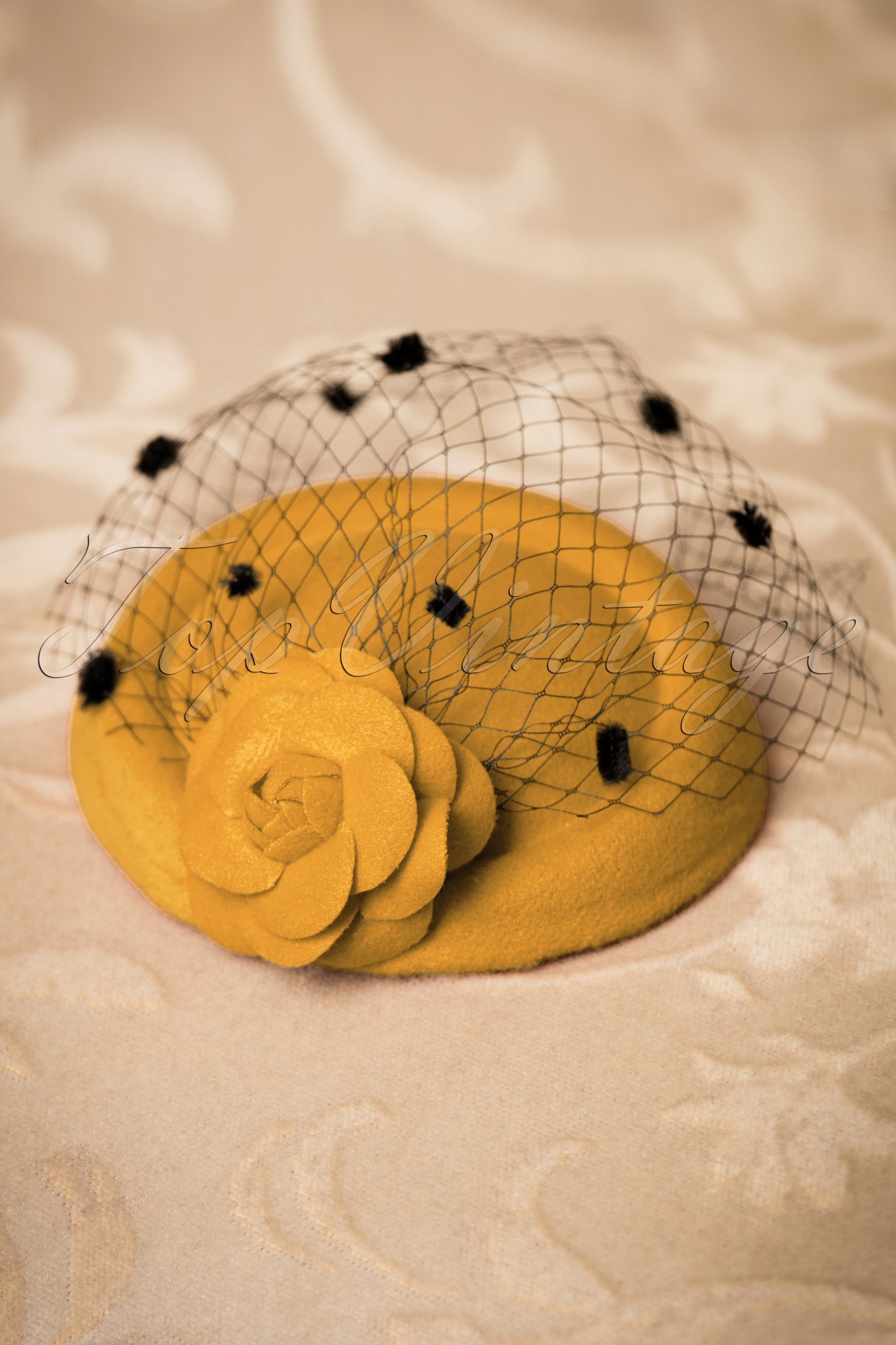 Banned Retro - Marilyn Fascinator in Senf 2