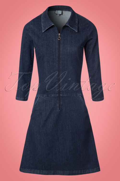 Collectif Clothing Paula A line Denim Dress 106 30 21583 20170801 0004W