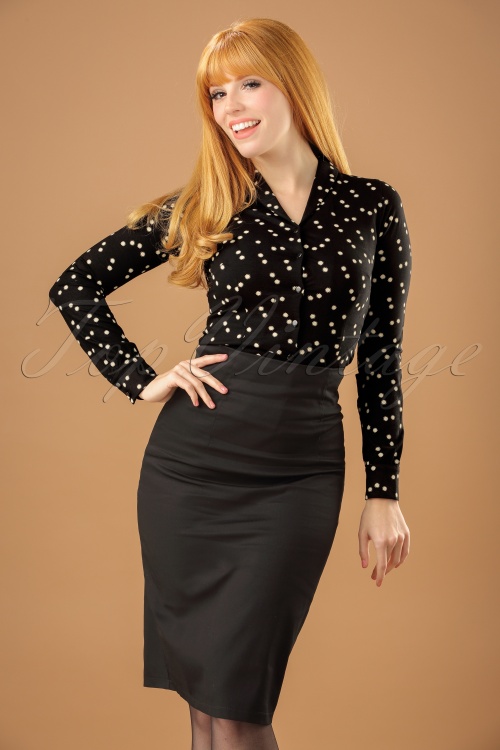Dolly and Dotty - 50s Falda Pencil Skirt in Black