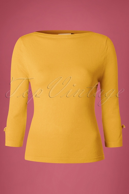 Banned Retro - 50s Addicted Sweater in Mustard 2