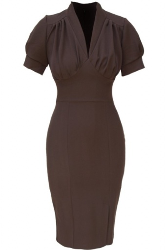 50s Lily brown pencil dress