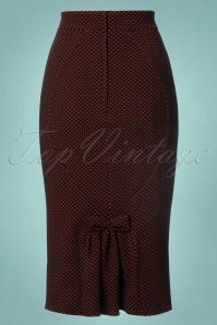 Miss Candyfloss - 50s Victoria Polkadot Pencil Skirt in Red and Black 4
