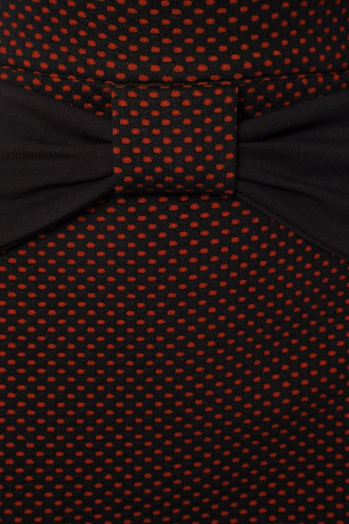 Miss Candyfloss - 50s Victoria Polkadot Pencil Skirt in Red and Black 3