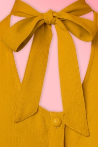 Vixen - 40s Candice Bow Blouse in Mustard Yellow 4