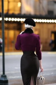 Bettie Page Clothing - High Time Pencil Skirt Années 50 en Noir 4