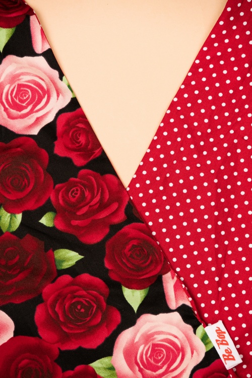 Be Bop a Hairbands - 50s I Want Polkadots and Roses In My Hair Scarf in Red 2
