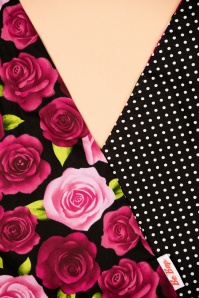Be Bop a Hairbands - I Want Polkadots and Roses In My Hair Scarf Années 50 en Noir 2