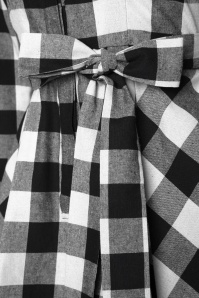Collectif Clothing - Mara Checked Shirt Dress Années 1950 en Noir et Blanc 7