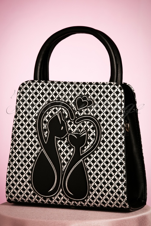 Banned Retro - 50s Godiva Handbag in Black and White