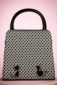 Banned Retro - 50s Godiva Handbag in Black and White 5