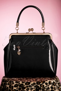 Banned Retro - 50s American Vintage Patent Bag in Black 5