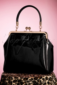 Banned Retro - 50s American Vintage Patent Bag in Black