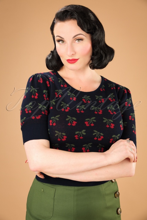 CHERRY Cardigan-Rockabilly 8 14 Pin Up Rétro Vintage 1950 S Steady Clothing 