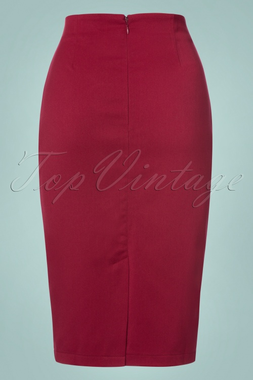 Banned Retro - 50s Paula Pencil Skirt in Red 3