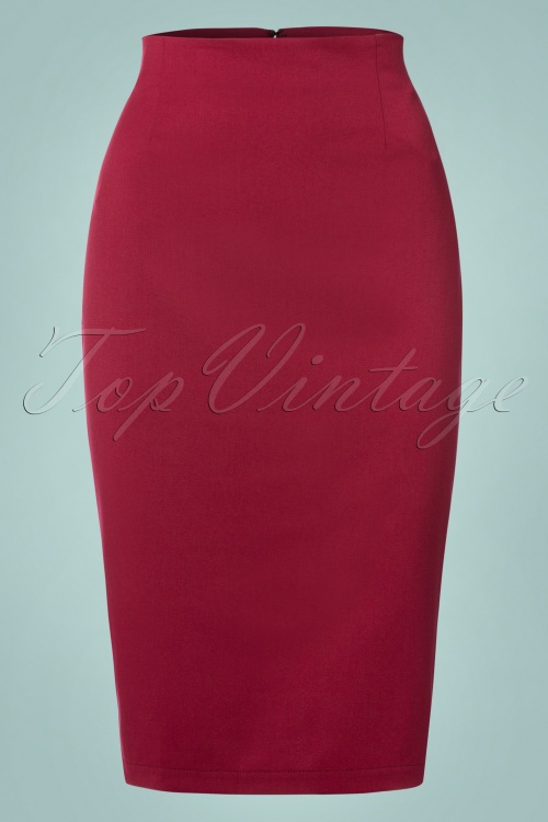 Banned Retro - 50s Paula Pencil Skirt in Red 2