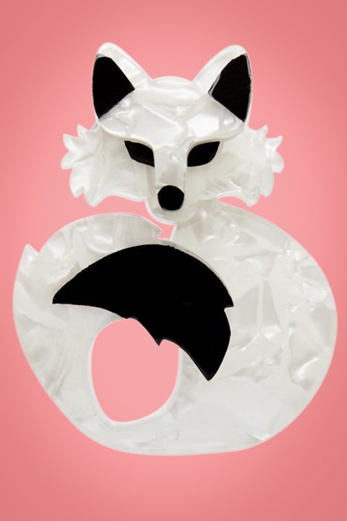 Erstwilder - Exclusief voor TopVintage ~ She's So Foxy Broche in wit