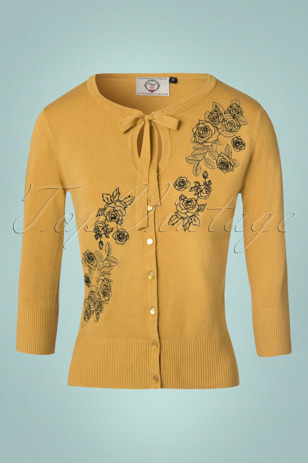 117312 Banned Delilah Mustard Rose Cardigan 140 80 22383 20170828 0002W full