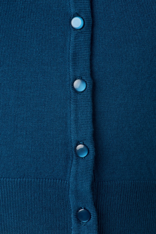 Banned Retro - Klein luxe cropped vestje in groenblauw 3
