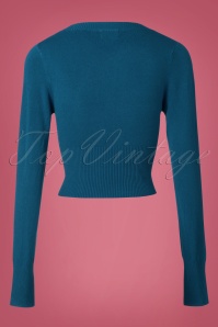 Banned Retro - 50s Lets Go Dancing Cardigan in Teal 2