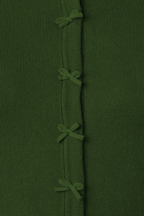 Banned Retro - 40s April Bow Cardigan in Forest Green 2