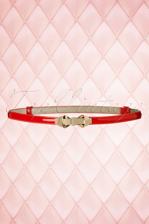 Banned Retro - Bitter Sweet Bow Belt in Rot