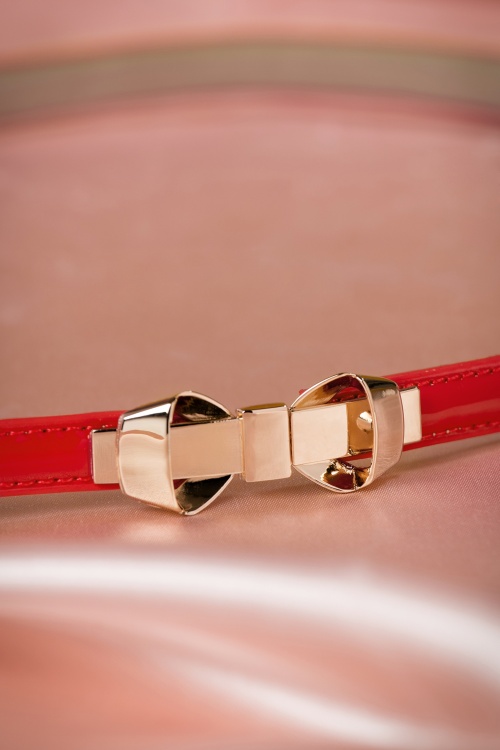 Banned Retro - 50s Bitter Sweet Bow Belt in Red 2