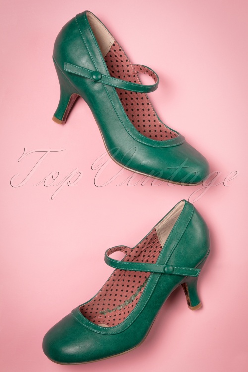 Bettie Page Shoes - Bettie Pumps in groen 5