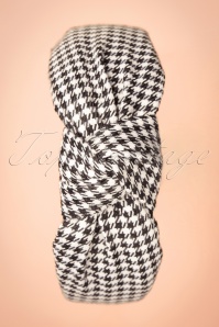 Banned Retro - 50s Arabella Houndstooth Hairband in Black and White 3
