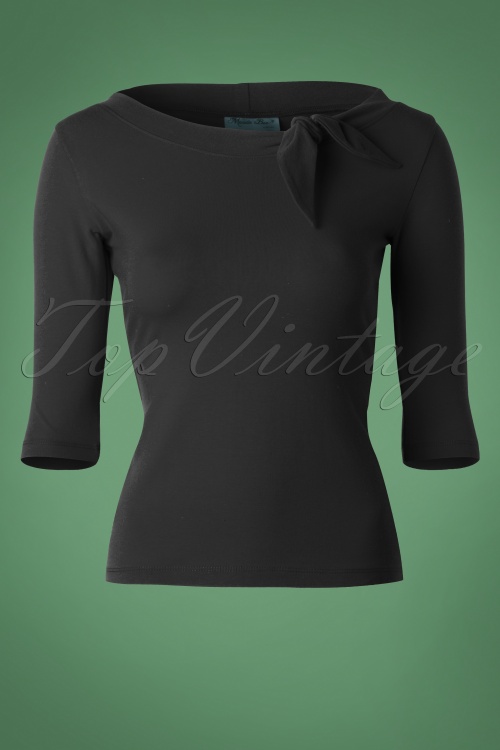 Heart of Haute - Lily Bow Top in Schwarz