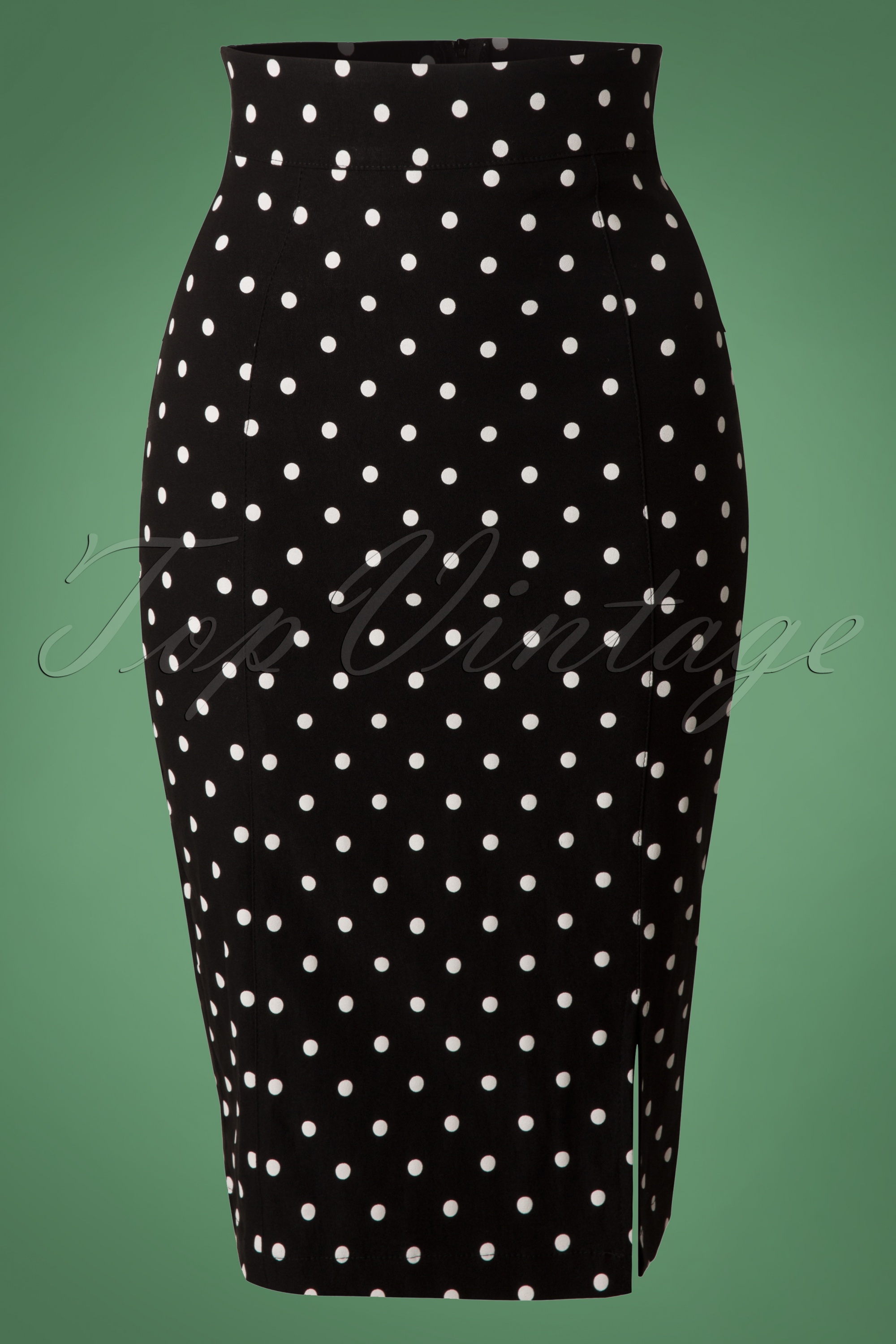 Steady Clothing - Diva pencilrok met polkadots in zwart 2