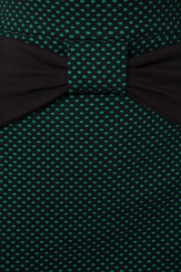 Miss Candyfloss - 50s Victoria Polkadot Pencil Skirt in Emerald and Black 4