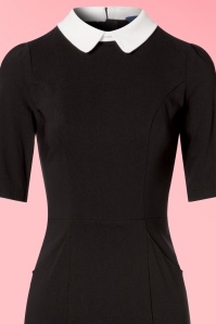 Collectif Clothing - Winona Pencil Dress Années 50 en Noir et Blanc 3