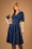 Robe Années 50 Delores Anchor Swing Dress en Bleu Marine
