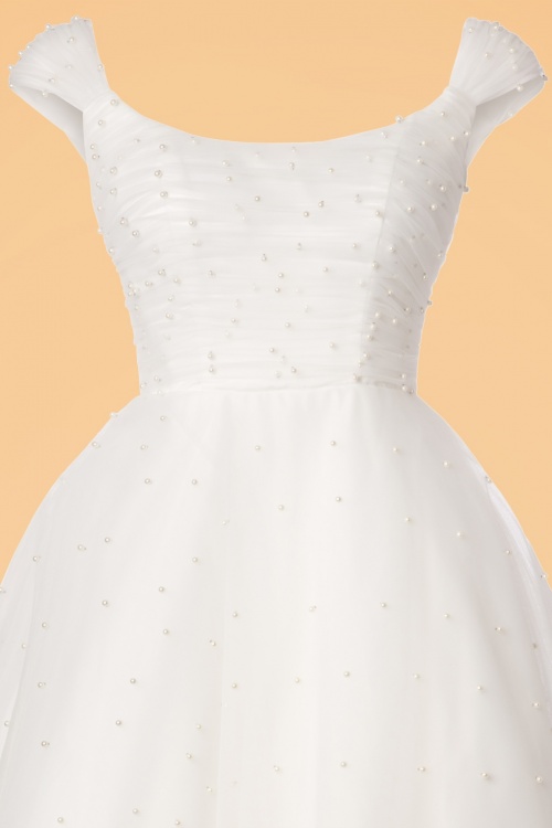 Vixen - 50s Betsy Bridal Swing Dress in White 4