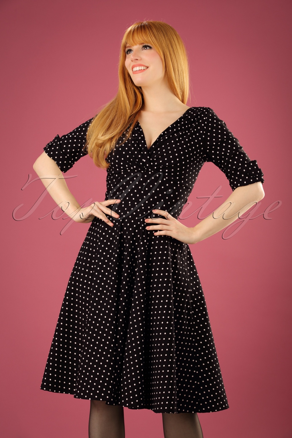 vintage black polka dot dress