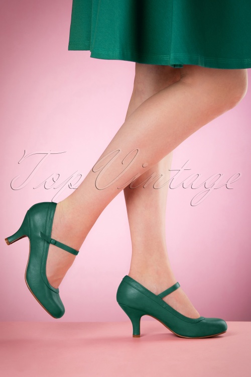 Bettie Page Shoes - Bettie Pumps in groen 2