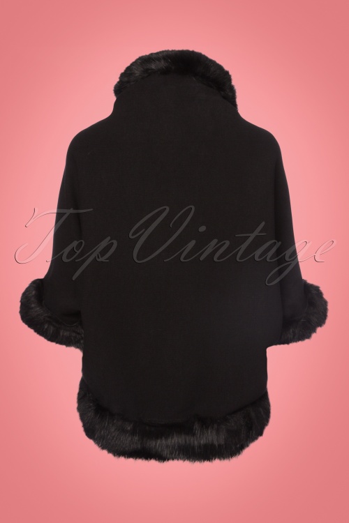 Vixen - 50s Annie Faux Fur Cape in Black 5