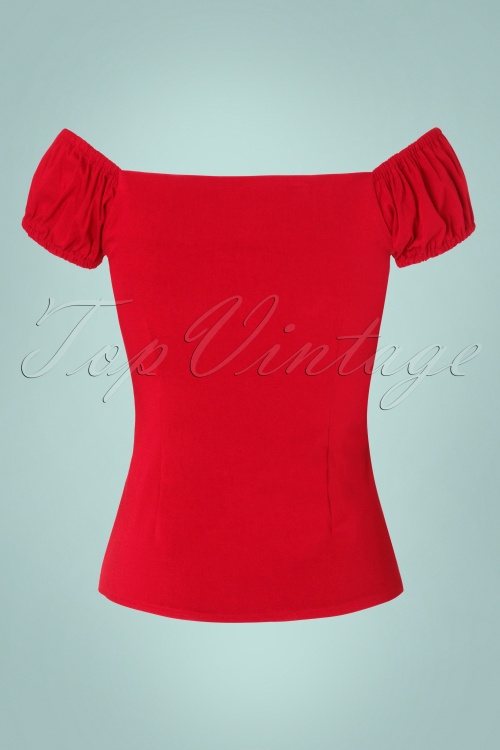 Collectif Clothing - Dolores top Carmen red 4