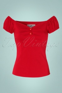 Collectif Clothing - Dolores top Carmen red 2