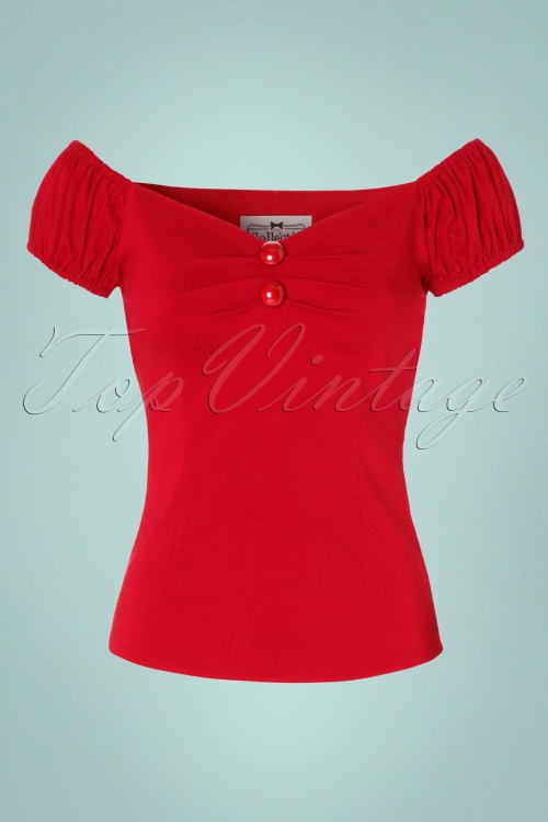 Collectif Clothing - Dolores top Carmen rood 2