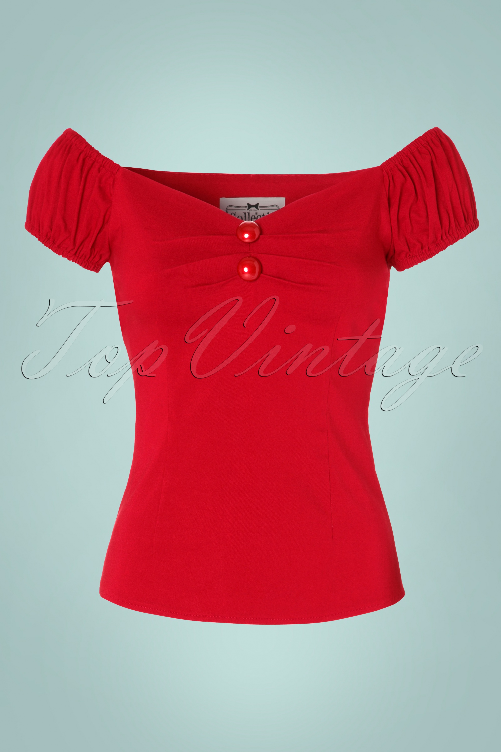 Collectif Clothing - Dolores top Carmen rood 2