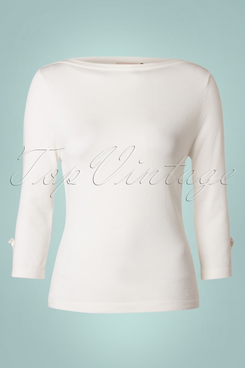Banned Retro - 50s Addicted Sweater in Ivory 3