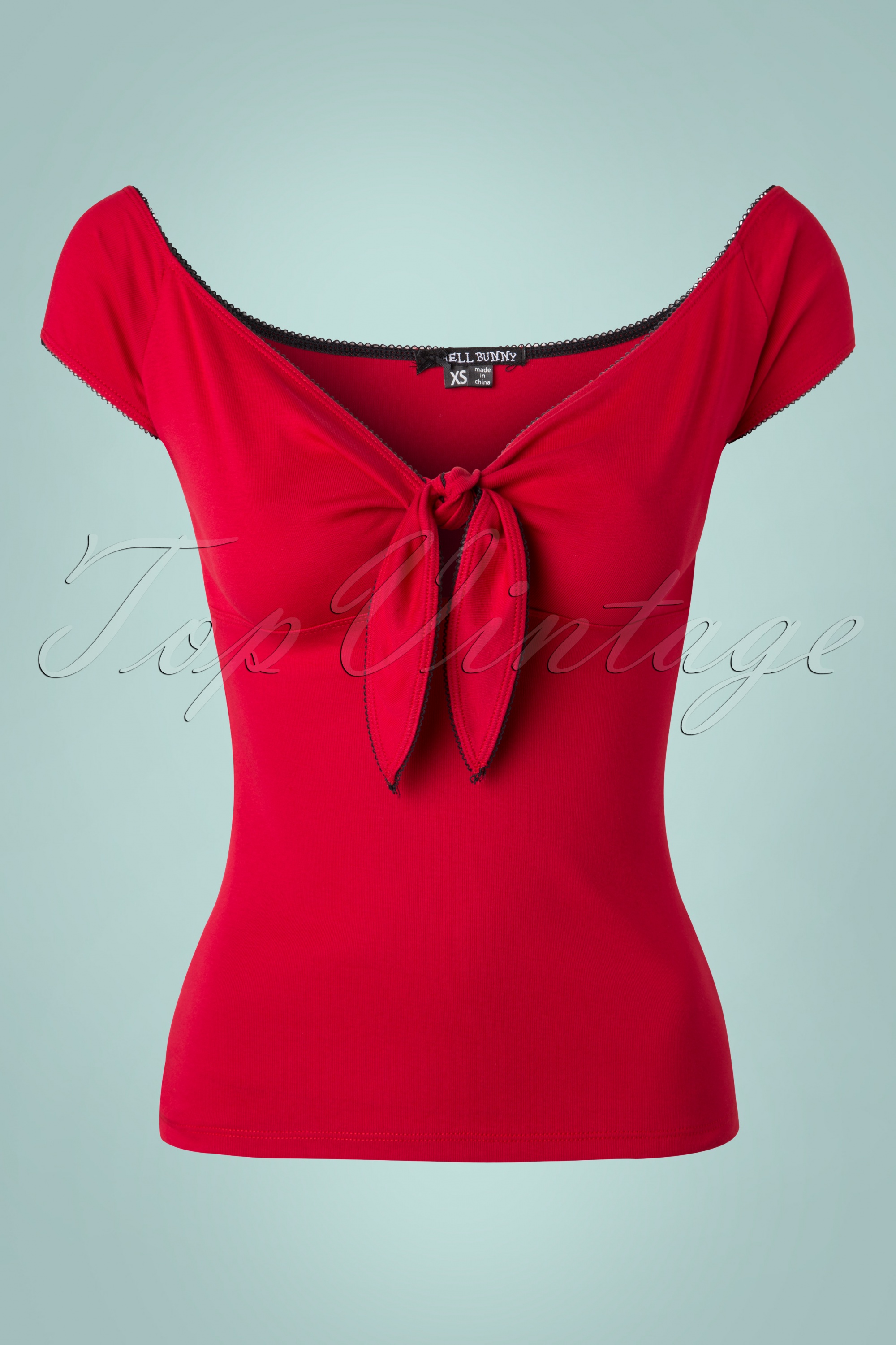 Bunny - Bardot-top in rood 2