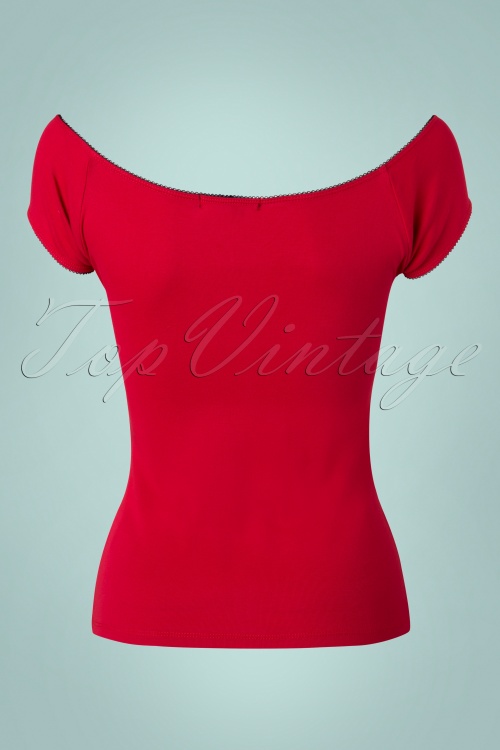 Bunny - 50s Bardot Top in Red 4