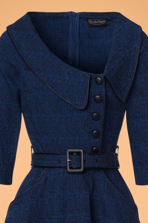 Vixen - Lilly Swing Dress Années 1940 en Bleu foncé 3