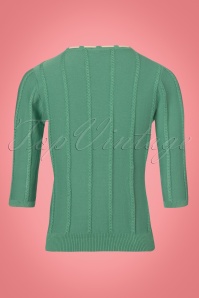 Vixen - Fearne Floral Sweater Années 50 en Vert 4