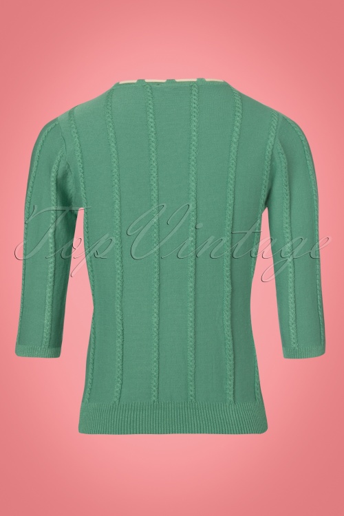 Vixen - Fearne Floral Sweater Années 50 en Vert 4