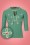 Vixen - Fearne Floral Sweater Années 50 en Vert 2