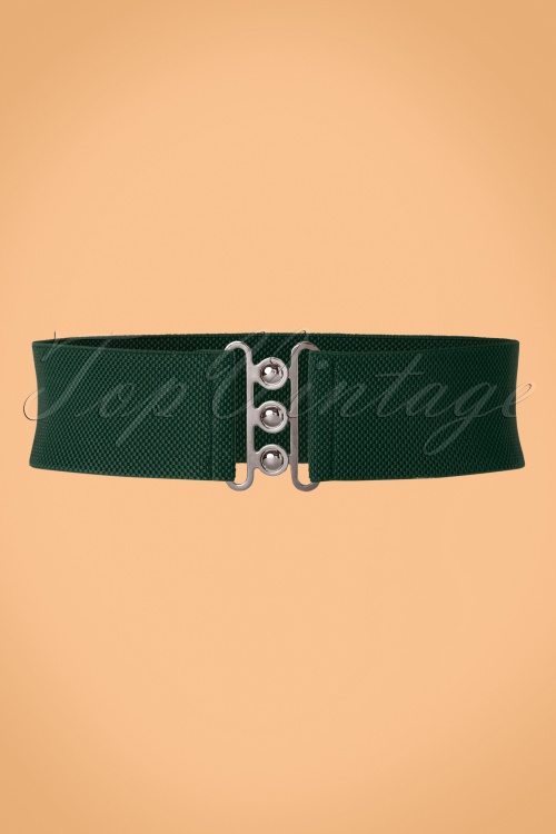 Collectif Clothing - 50s Nessa Cinch Stretch Belt in Green