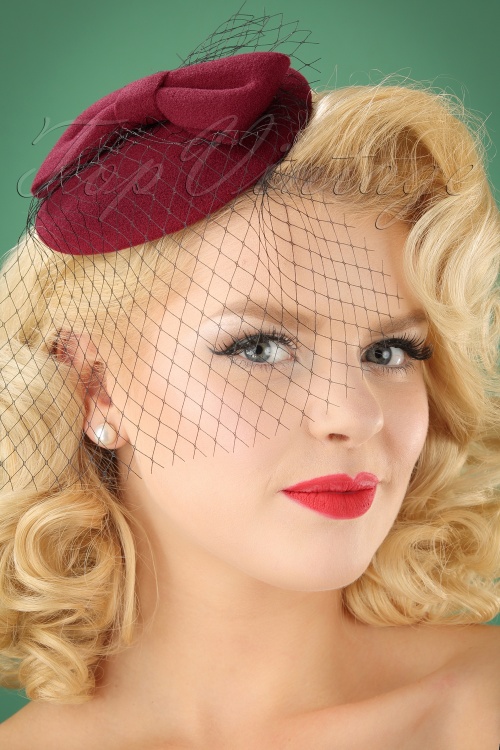 Banned Retro - 50s Candice Hat in Burgundy